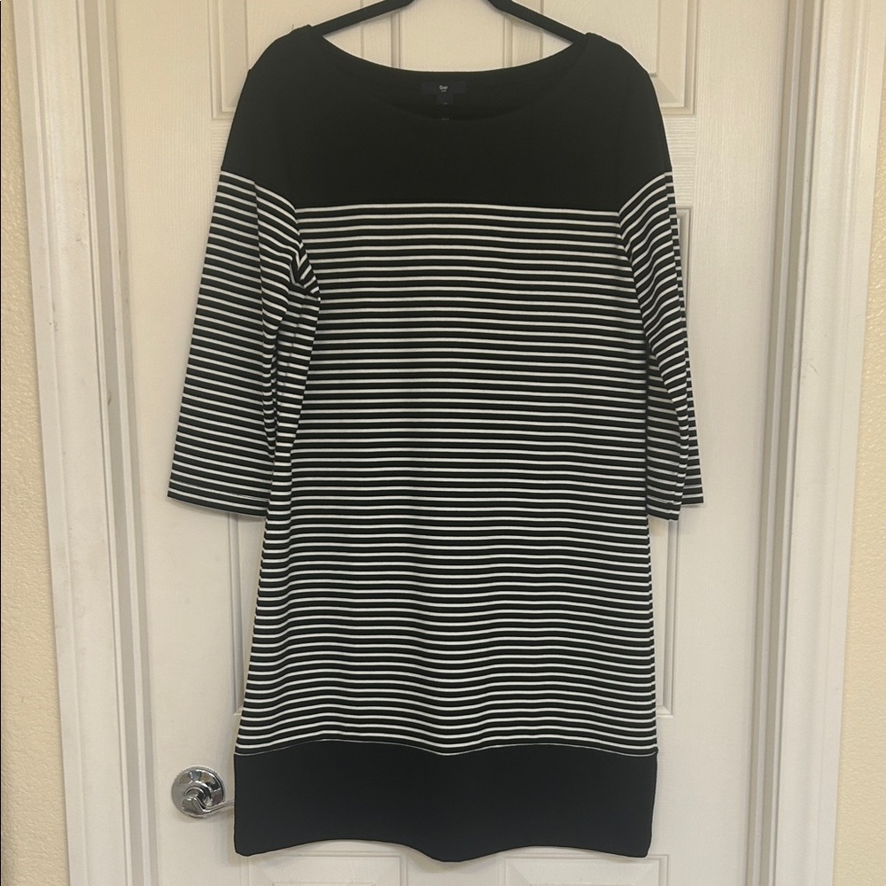 GAP Black and White Striped Dress